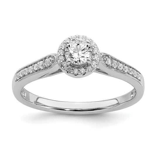 0.25ct. CZ Solid Real 14k White Gold Engagement Ring