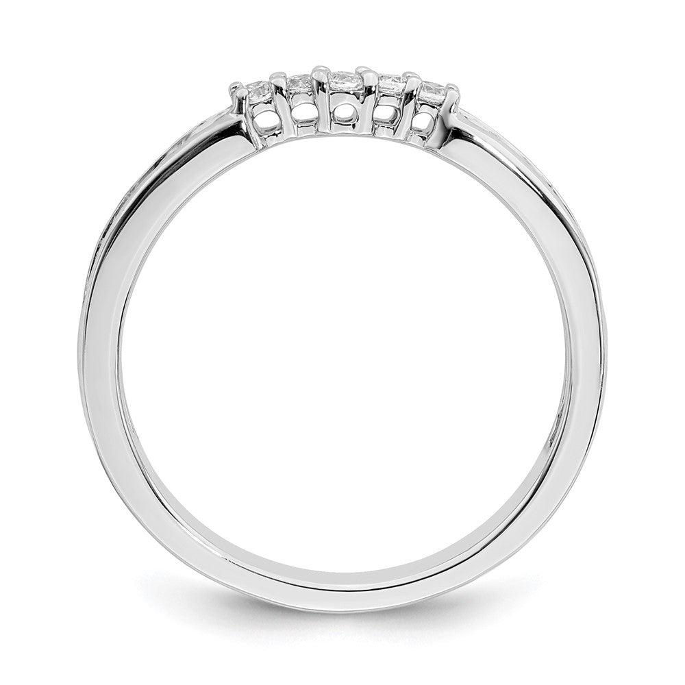 0.24ct. CZ Solid Real 14k White Gold Contoured Wedding Band Ring