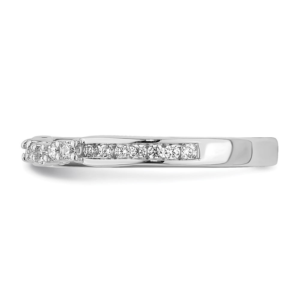 0.24ct. CZ Solid Real 14k White Gold Contoured Wedding Band Ring