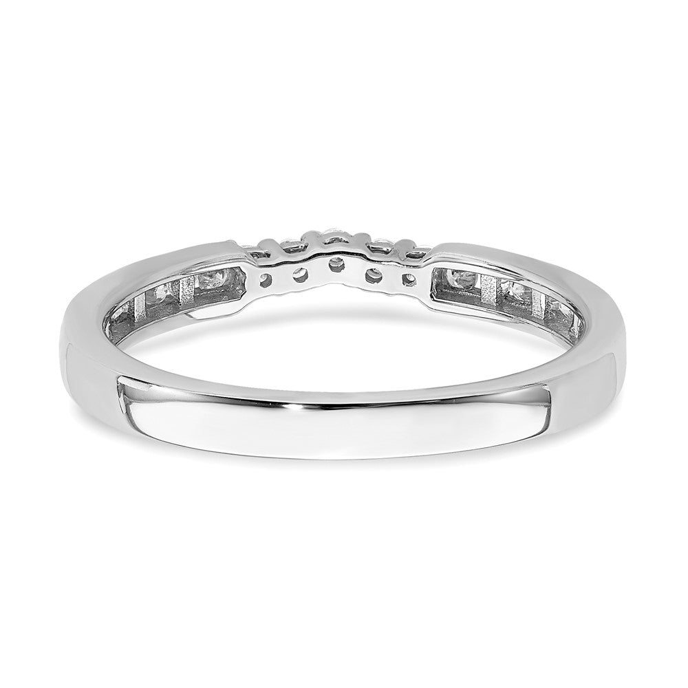 0.24ct. CZ Solid Real 14k White Gold Contoured Wedding Band Ring