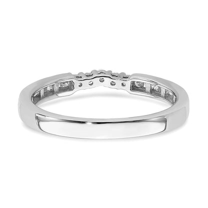 0.24ct. CZ Solid Real 14k White Gold Contoured Wedding Band Ring