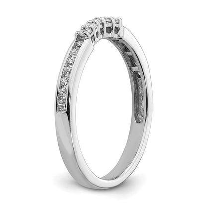 0.24ct. CZ Solid Real 14k White Gold Contoured Wedding Band Ring