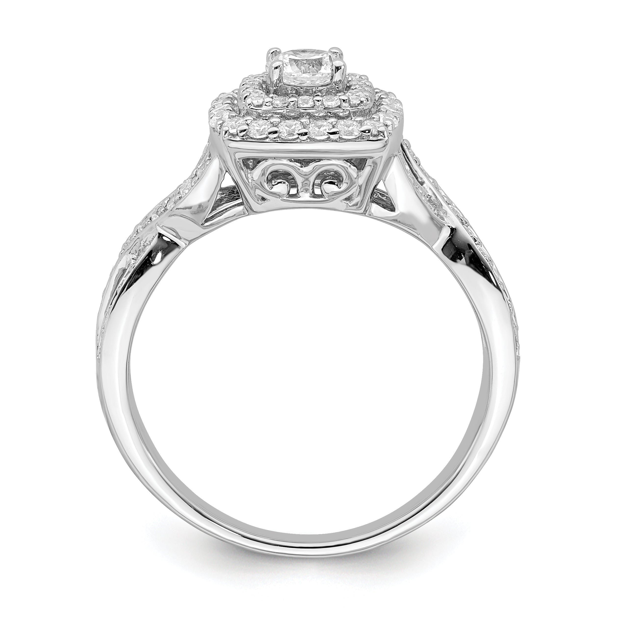 0.25ct. CZ Solid Real 14k White Gold Engagement Ring