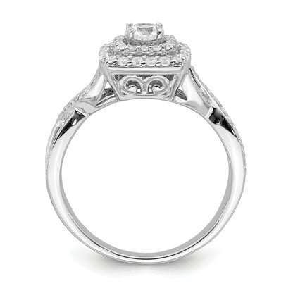 0.25ct. CZ Solid Real 14k White Gold Engagement Ring