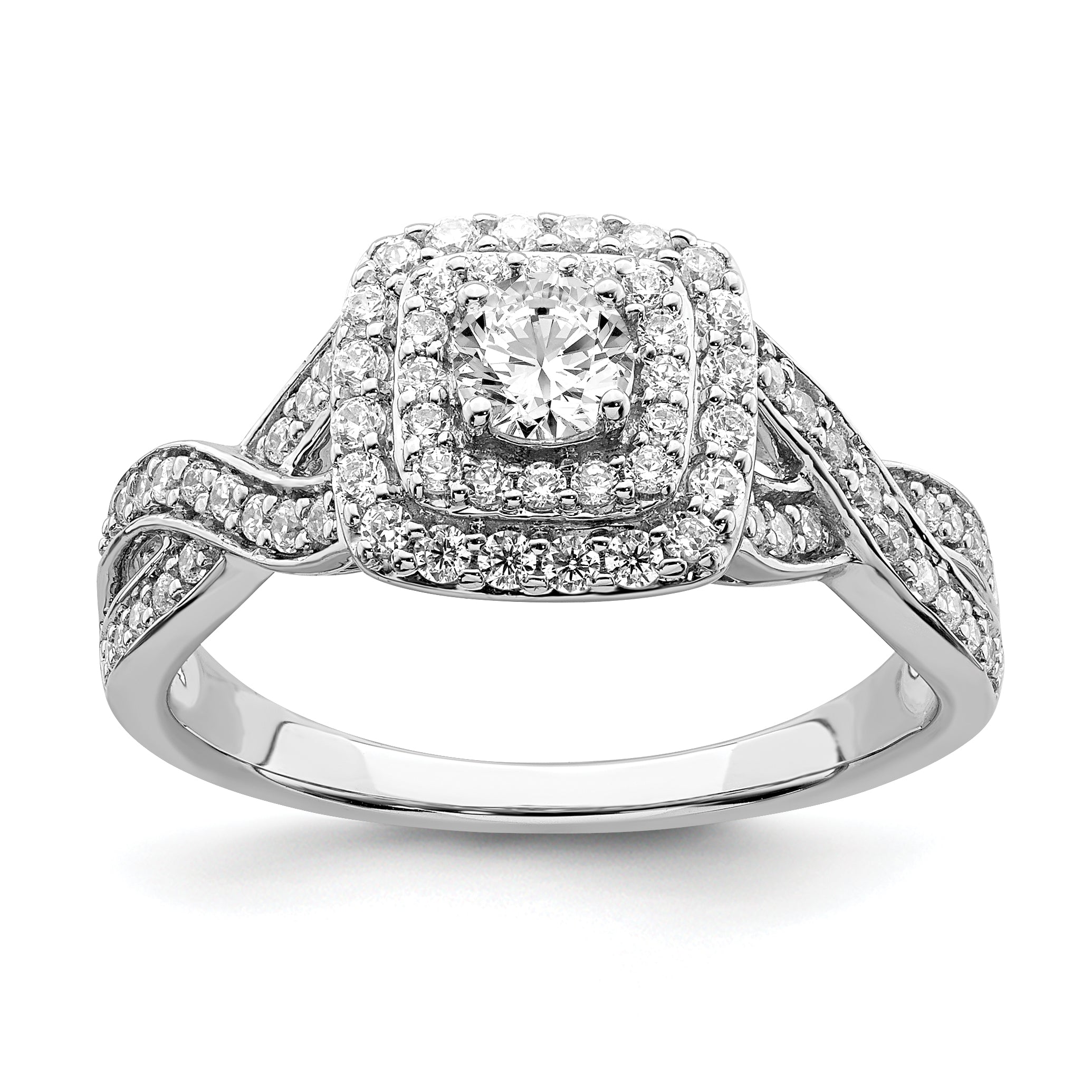 0.25ct. CZ Solid Real 14k White Gold Engagement Ring