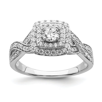 0.25ct. CZ Solid Real 14k White Gold Engagement Ring