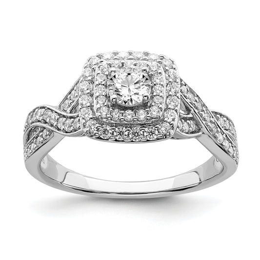 0.25ct. CZ Solid Real 14k White Gold Engagement Ring