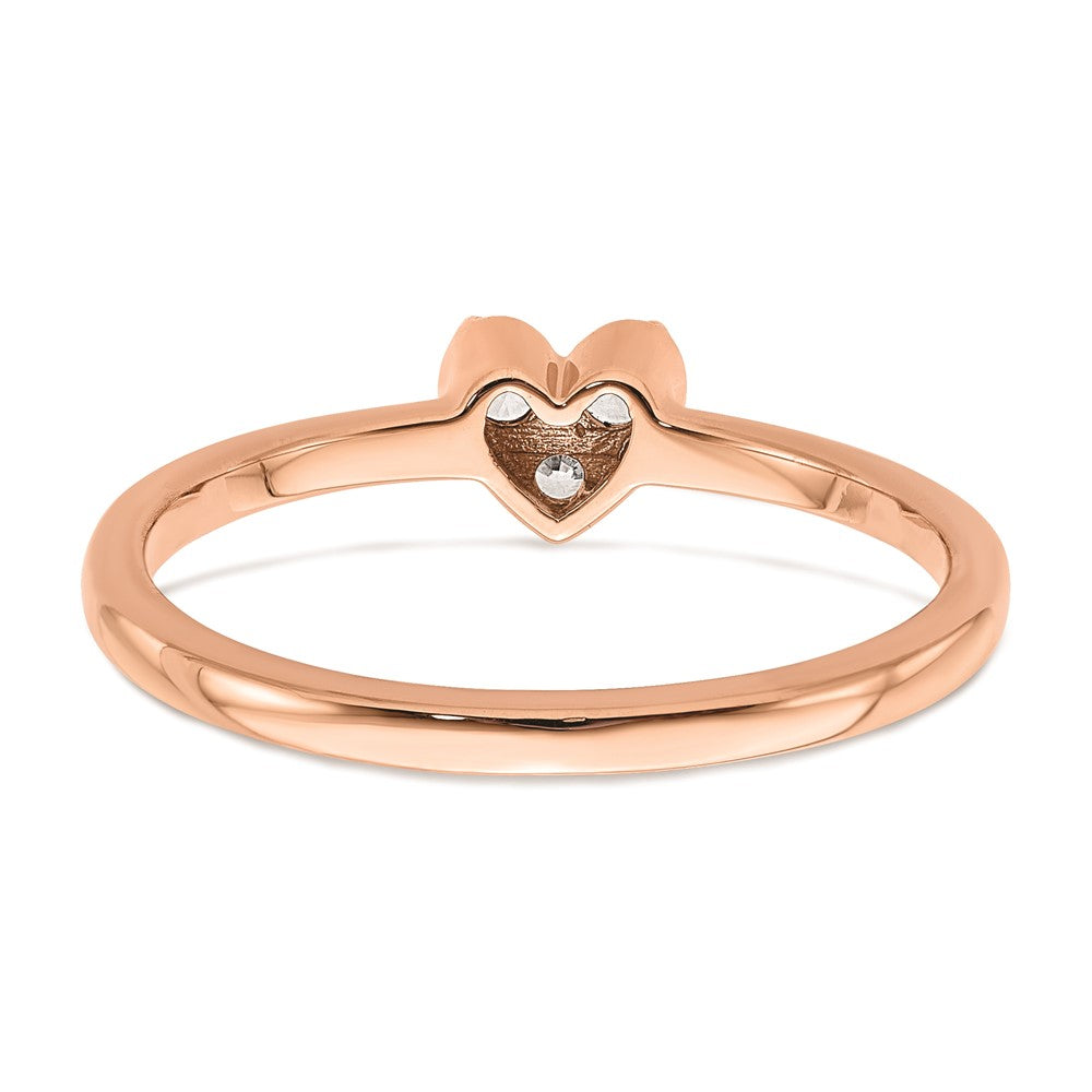 0.14ct. CZ Solid Real 14k Rose Gold Complete Promise Ring