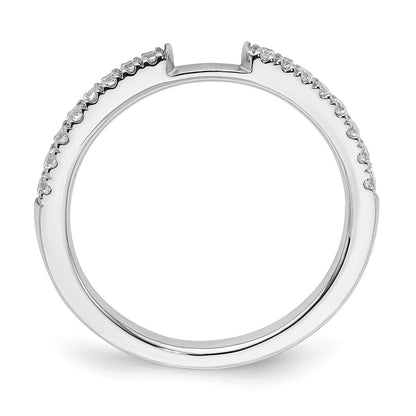 0.25ct. CZ Solid Real 14K White Gold Contoured Wedding Wedding Band Ring