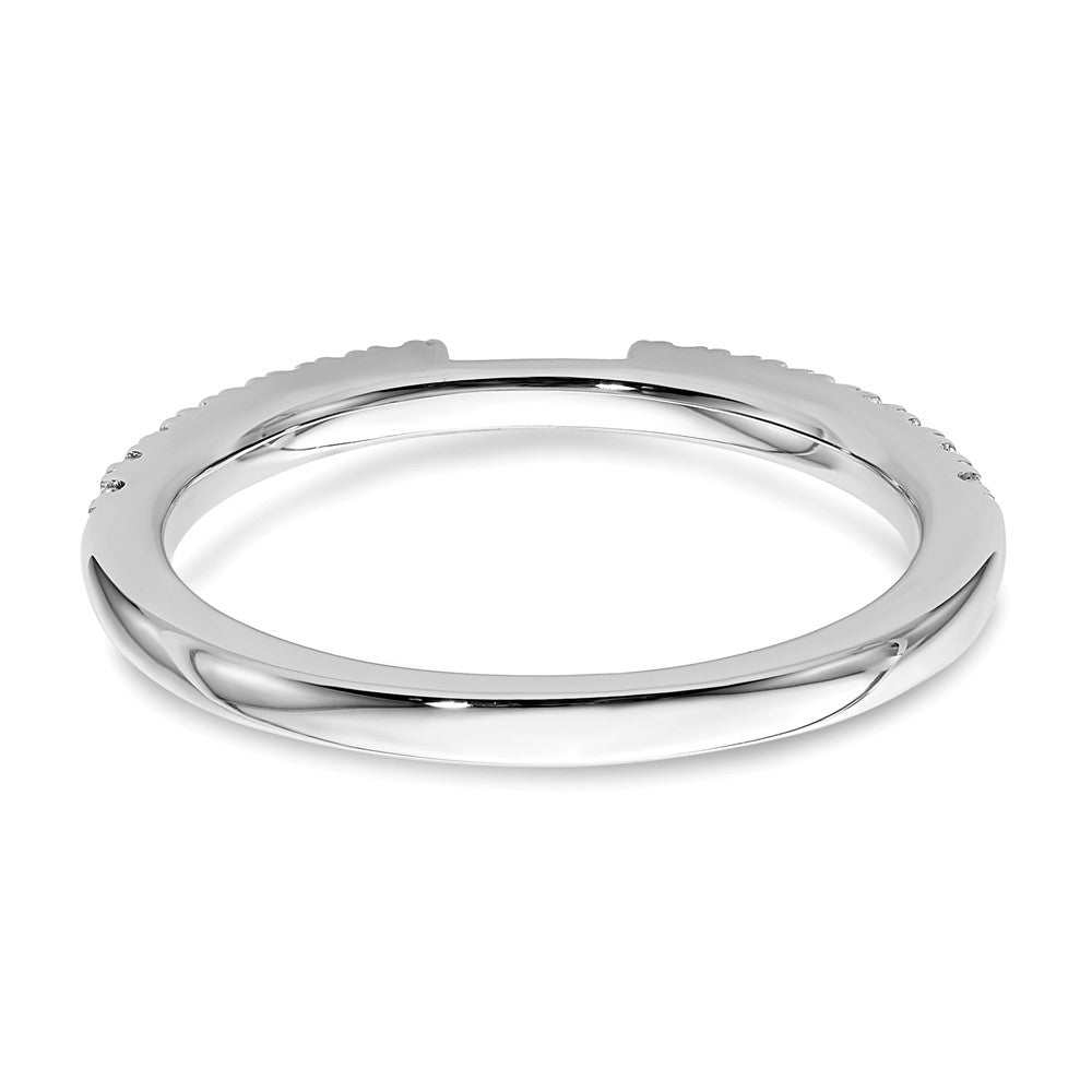 0.25ct. CZ Solid Real 14K White Gold Contoured Wedding Wedding Band Ring