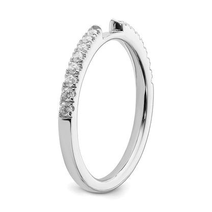 0.25ct. CZ Solid Real 14K White Gold Contoured Wedding Wedding Band Ring