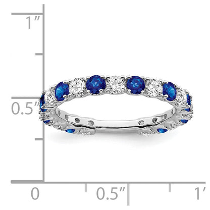 14k white gold created sapphire and real diamond band rm7113 sa 077 wa