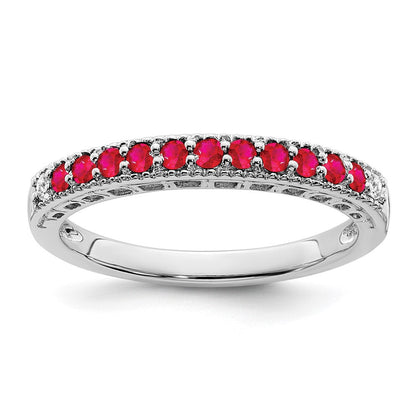14k white gold ruby and real diamond band rm7244 ru 004 wa