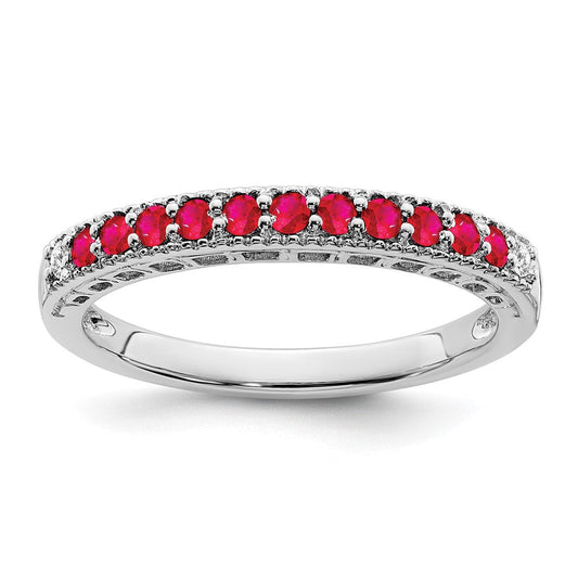 14k white gold ruby and real diamond band rm7244 ru 004 wa