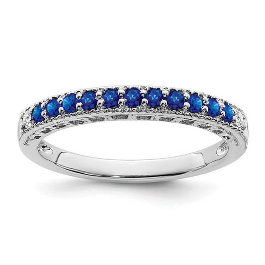 14k white gold sapphire and real diamond band rm7244 sa 004 wa