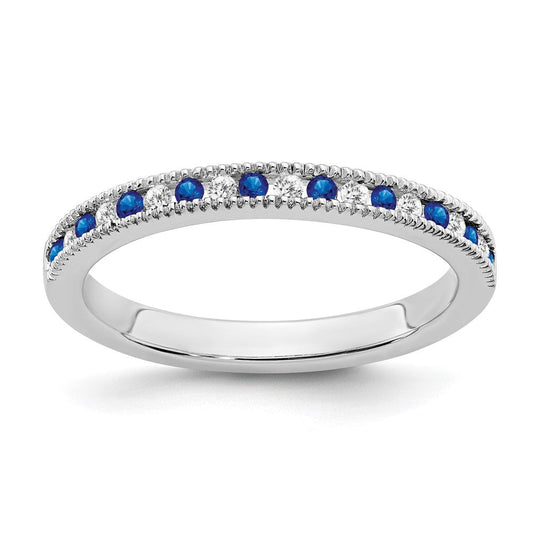 14k white gold sapphire and real diamond band rm7245 sa 011 wa