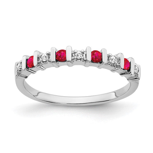 14k white gold ruby and real diamond band rm7246 ru 005 wa
