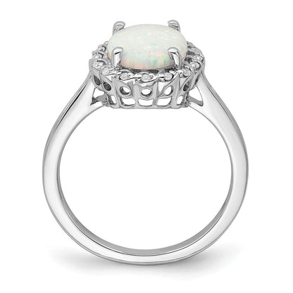 14k white gold created opal and real diamond halo ring rm7259 op 008 wa