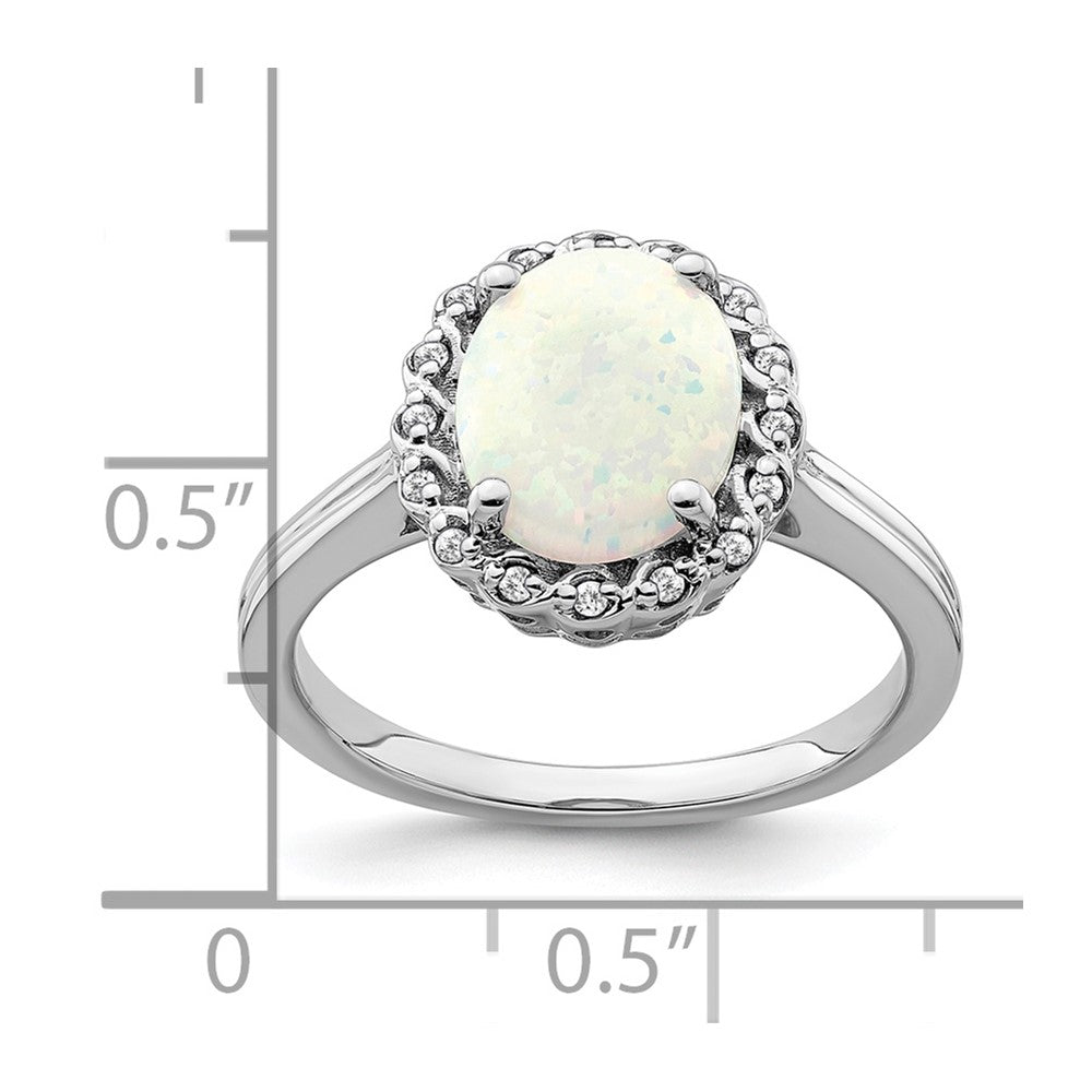 14k white gold created opal and real diamond halo ring rm7259 op 008 wa