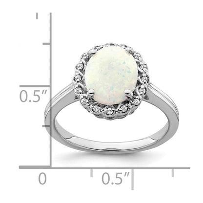 14k white gold created opal and real diamond halo ring rm7259 op 008 wa