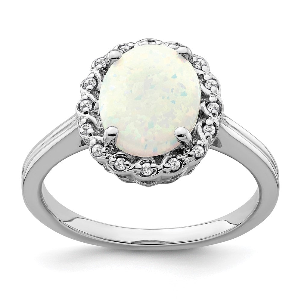 14k white gold created opal and real diamond halo ring rm7259 op 008 wa