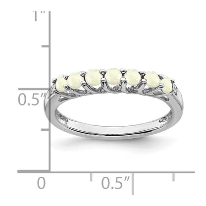 14k white gold created opal and real diamond 7 stone ring rm7411 oi 001 wa
