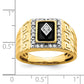 14k yellow gold onyx and real diamond greek key design mens ring rm7477 ox 020 ya