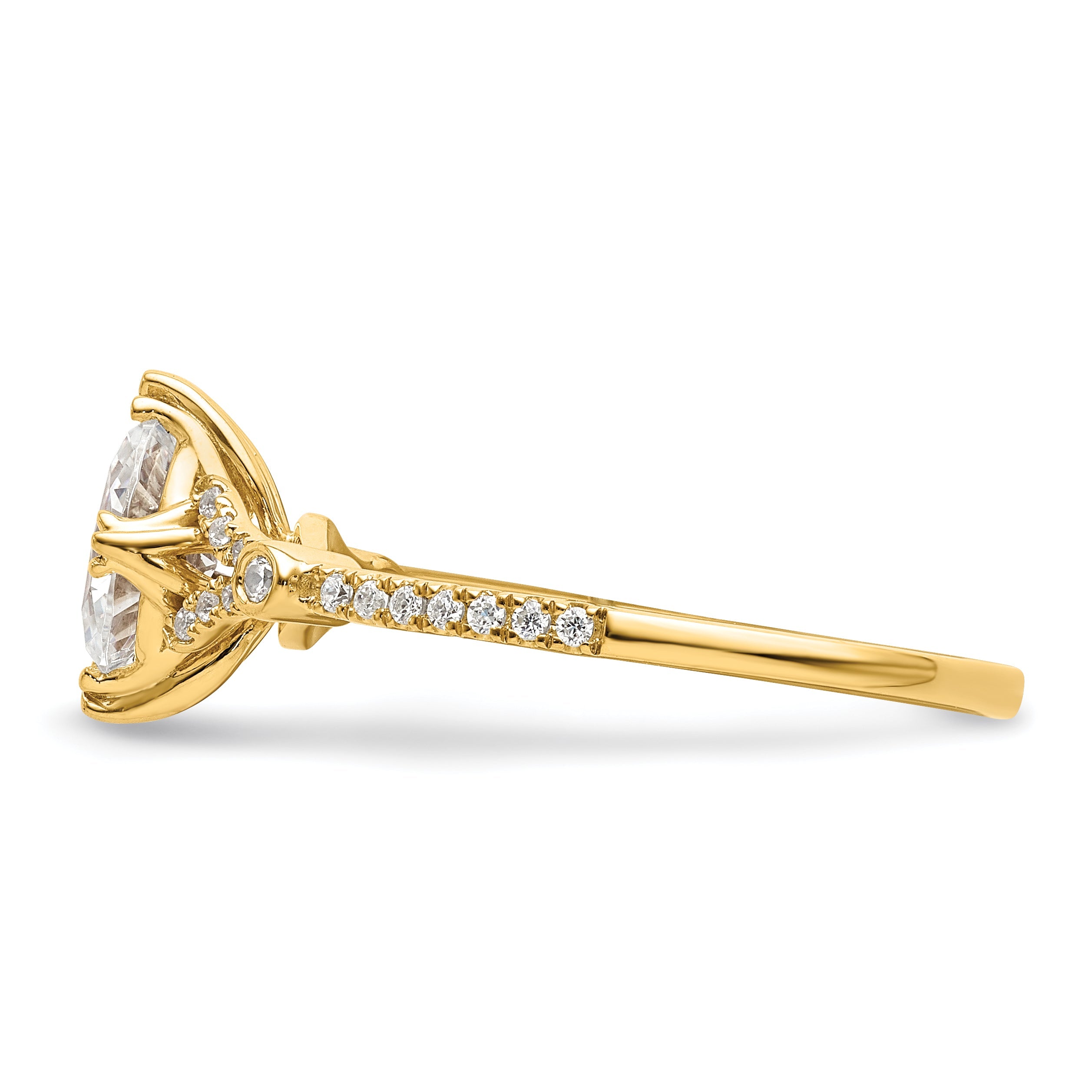 0.75ct. CZ Solid Real 14k Polish 3/4ct Oval Engagement Dia Ring