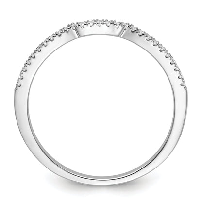 0.09ct. CZ Solid Real 14k White Polished Matching Wedding Wedding Band Ring