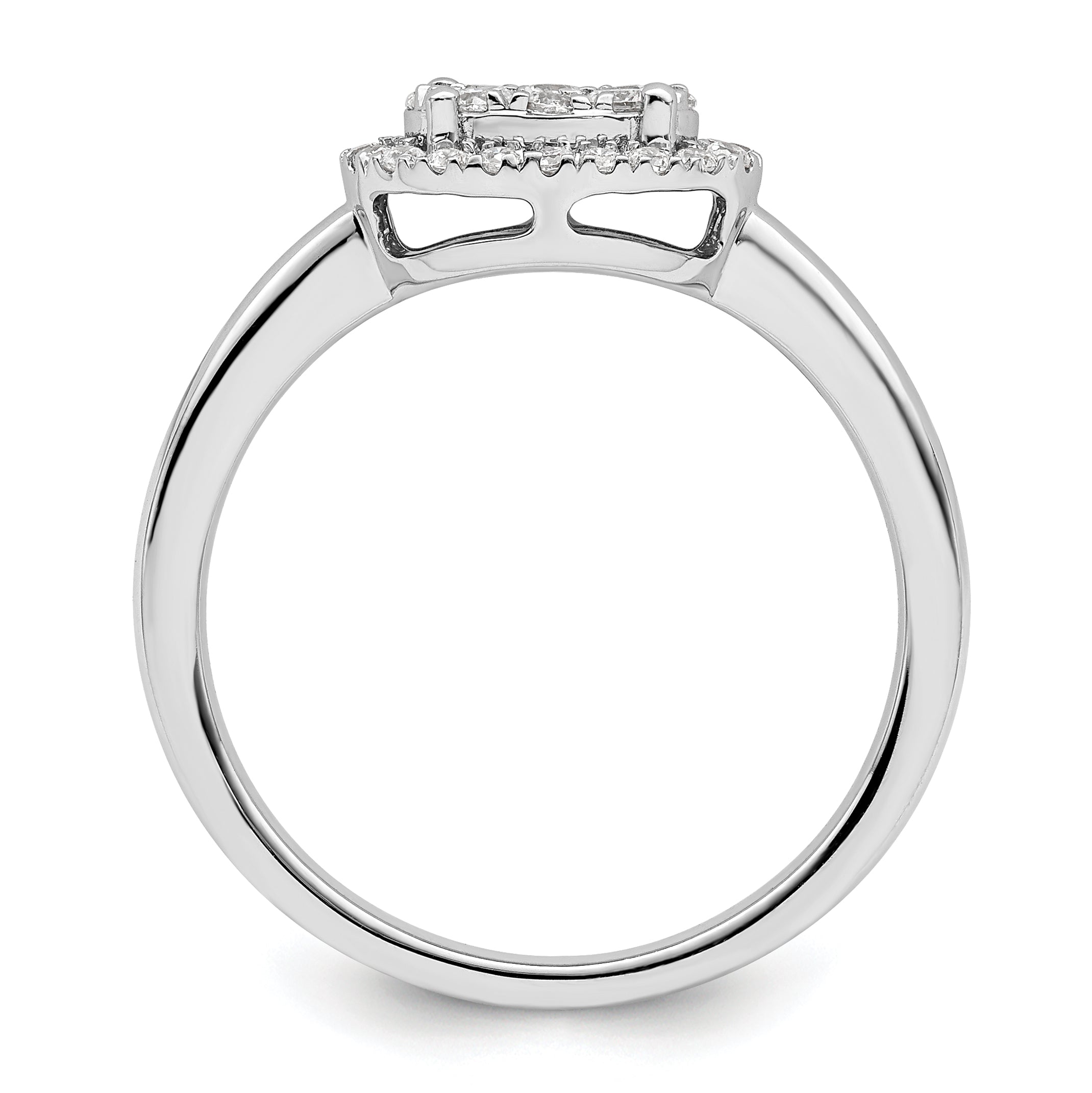 0.30ct. CZ Solid Real 14k White Complete Dia. Oval Halo Cluster Engagement Ring