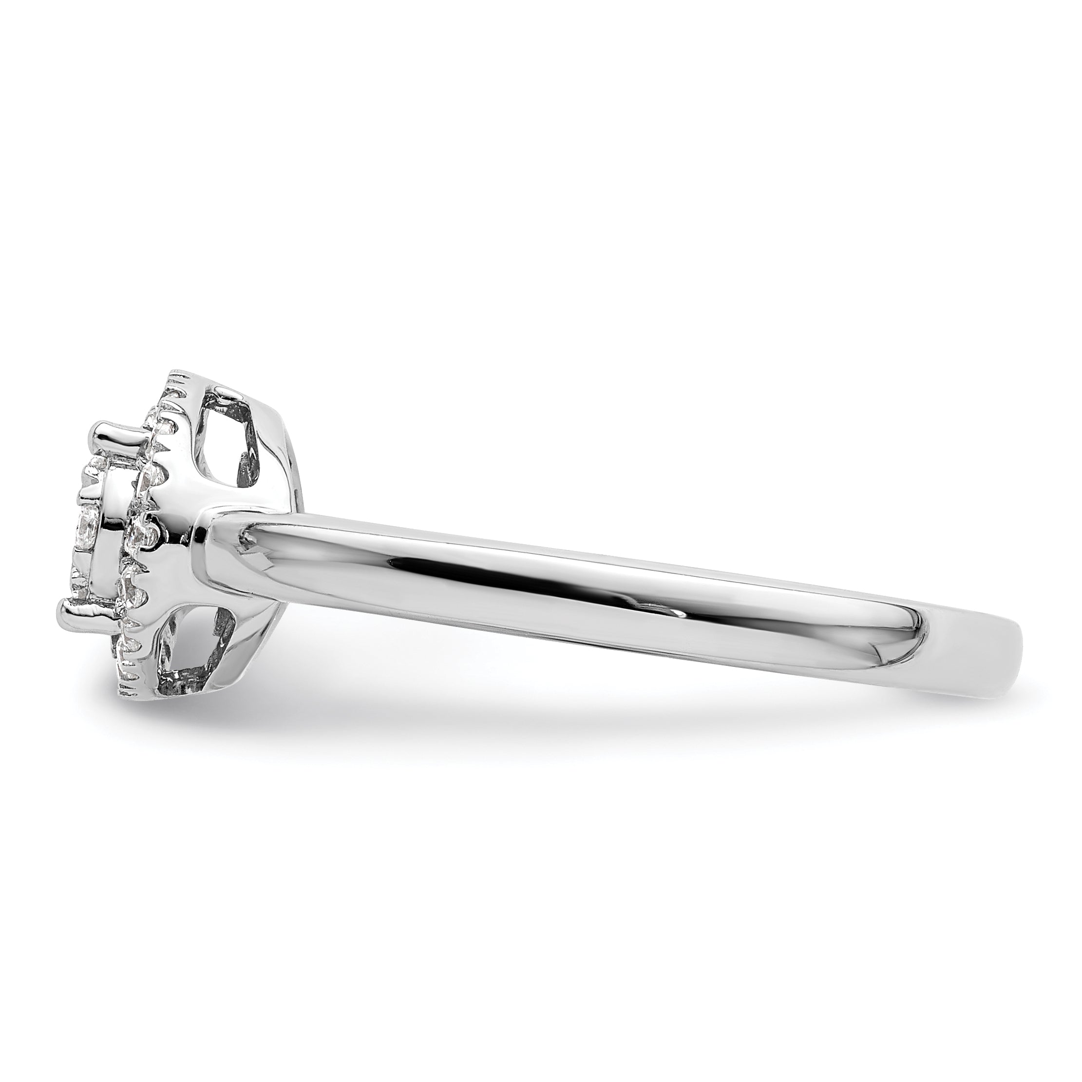 0.30ct. CZ Solid Real 14k White Complete Dia. Oval Halo Cluster Engagement Ring