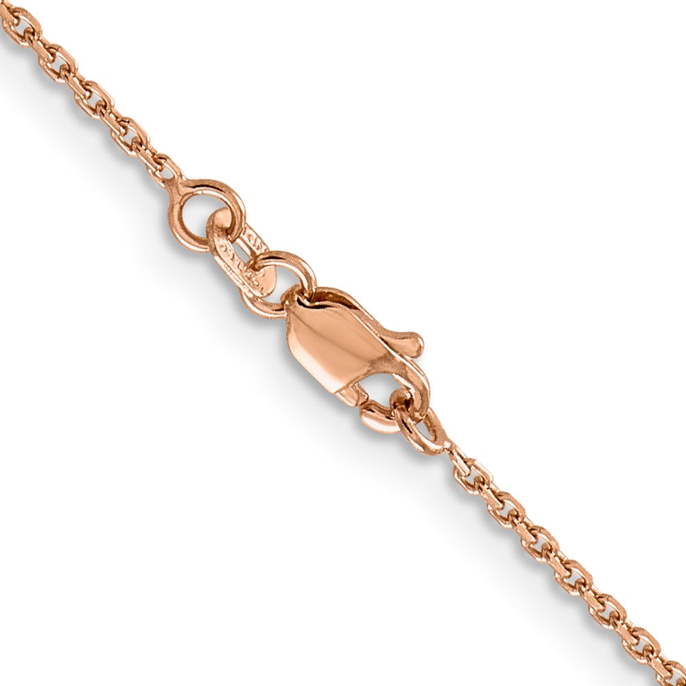 14K Rose Gold 22 inch 1.4mm Diamond-cut Cable with Lobster Clasp Chain Necklace