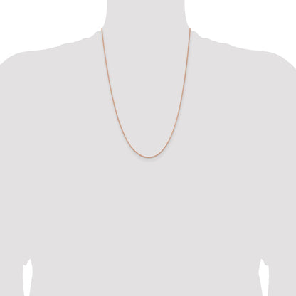 14K Rose Gold 24 inch 1.65mm Diamond-cut Cable with Lobster Clasp Chain Necklace