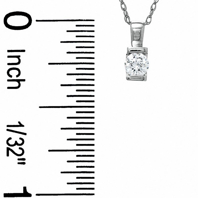 0.07 CT. Natural Clarity Enhanced Solitaire Pendant in 10K White Gold