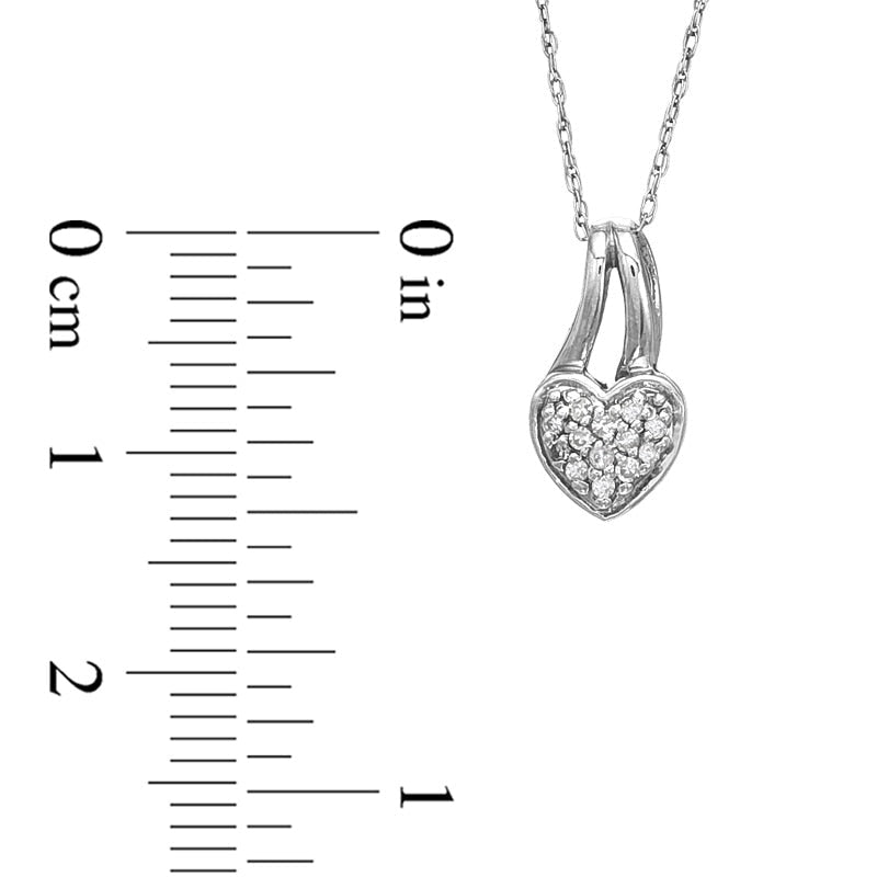 0.05 CT. T.W. Natural Diamond Split Bale Heart Pendant in 10K White Gold