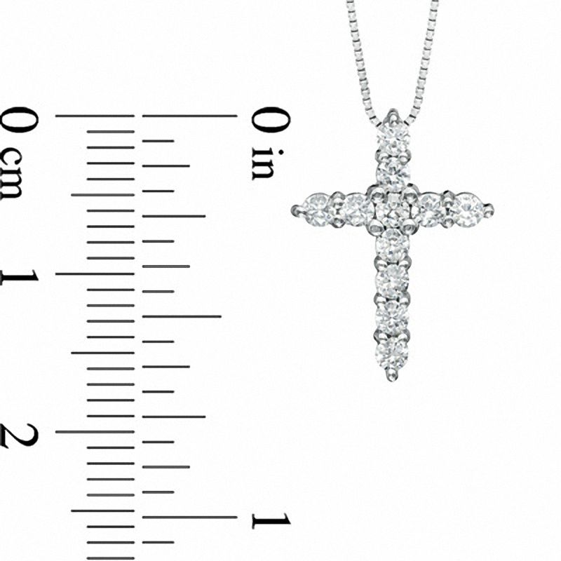 0.5 CT. T.W. Natural Diamond Cross Pendant in Sterling Silver