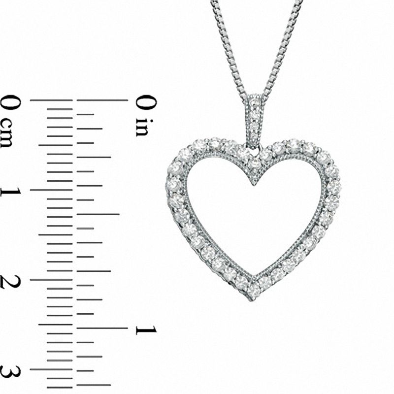 0.5 CT. T.W. Natural Diamond Antique Vintage-Style Heart Pendant in Sterling Silver