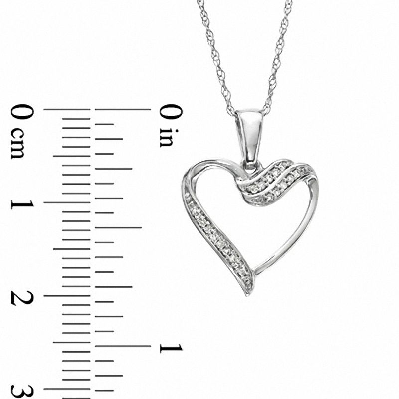 0.05 CT. T.W. Natural Diamond Heart Pendant in 10K White Gold