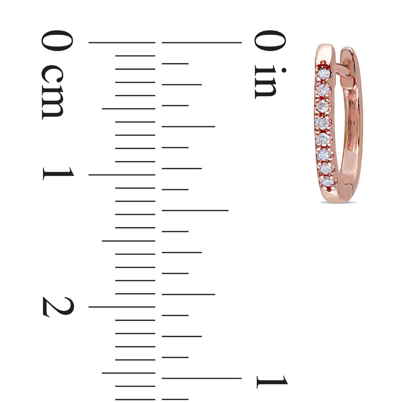 0.1 CT. T.W. Diamond Huggie Hoop Earrings in 10K Rose Gold