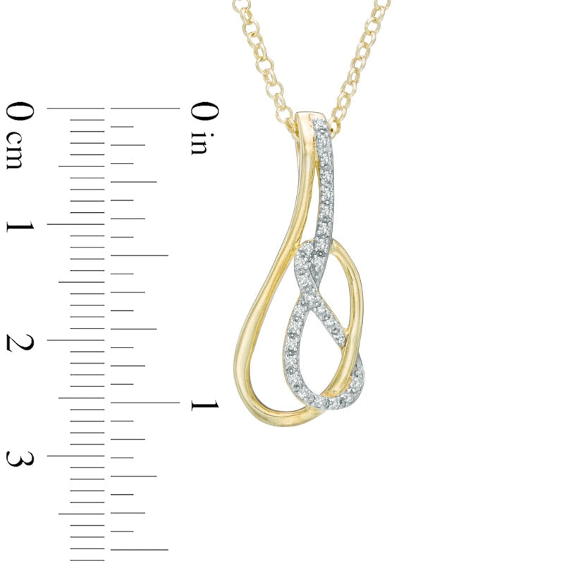 0.1 CT. T.W. Natural Diamond Abstract Pendant in Sterling Silver and 14K Gold Plate