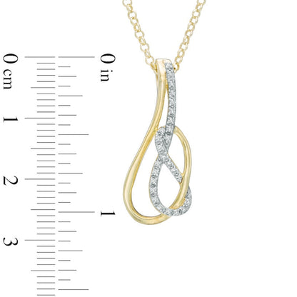 0.1 CT. T.W. Natural Diamond Abstract Pendant in Sterling Silver and 14K Gold Plate