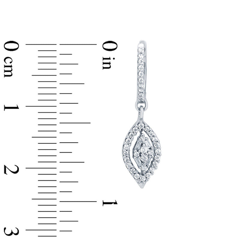 0.33 CT. T.W. Marquise Composite Diamond Drop Earrings in 10K White Gold