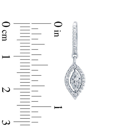 0.33 CT. T.W. Marquise Composite Diamond Drop Earrings in 10K White Gold