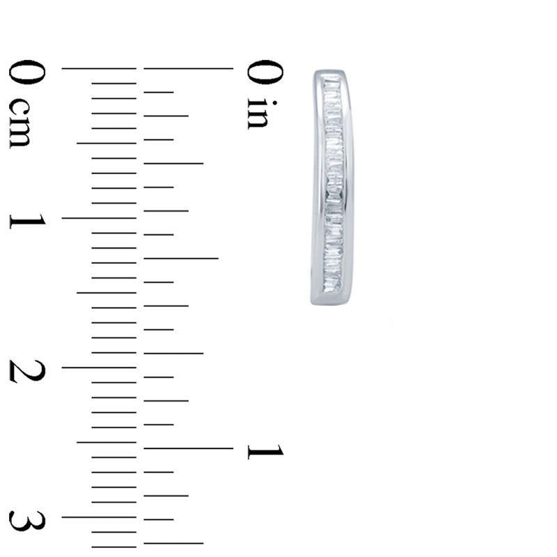 0.2 CT. T.W. Baguette Diamond Hoop Earrings in 10K White Gold