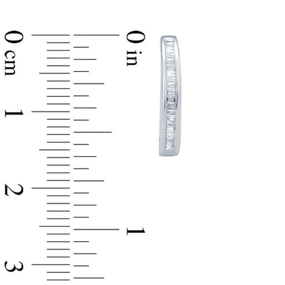 0.2 CT. T.W. Baguette Diamond Hoop Earrings in 10K White Gold