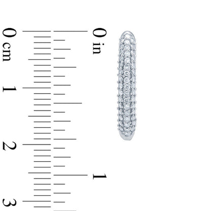 0.33 CT. T.W. Diamond Hoop Earrings in 10K White Gold