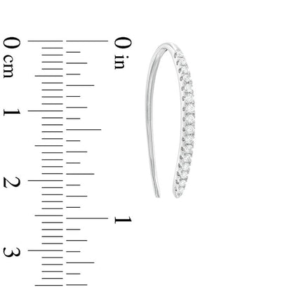0.25 CT. T.W. Diamond Threader Hoop Earrings in 10K White Gold