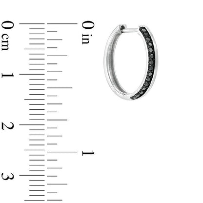 0.13 CT. T.W. Enhanced Black Diamond Edge Hoop Earrings in 10K White Gold