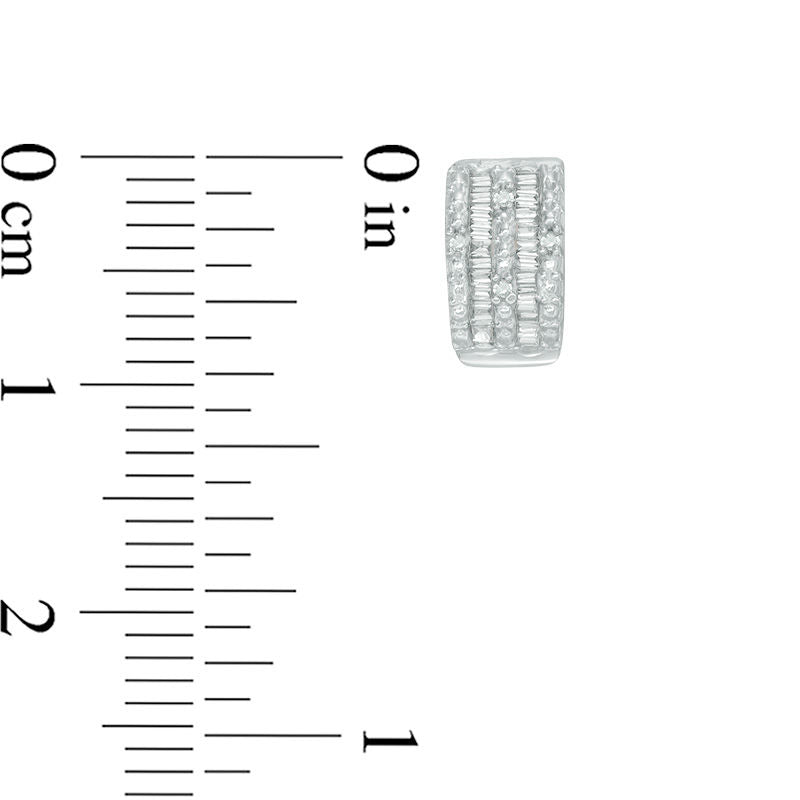 0.25 CT. T.W. Composite Diamond J-Hoop Earrings in 10K White Gold