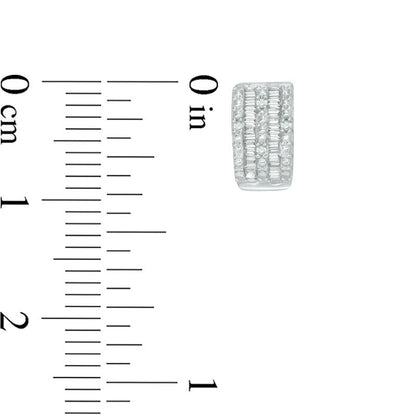 0.25 CT. T.W. Composite Diamond J-Hoop Earrings in 10K White Gold